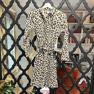 Leopard Print Shirt Dress